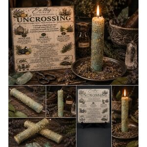 Earthy Girl Ritual Collection Uncrossing Candle Hand Rolled Botanically Dressed